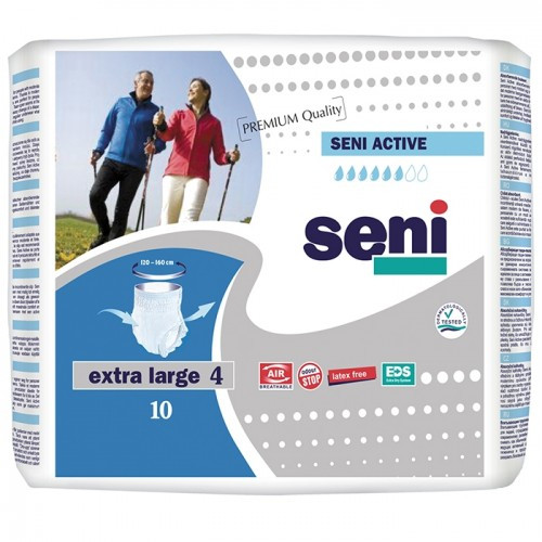 Трусы впитывающие Seni Active Extra Large 4 (талия 120-160 см, 6 капель) 10шт