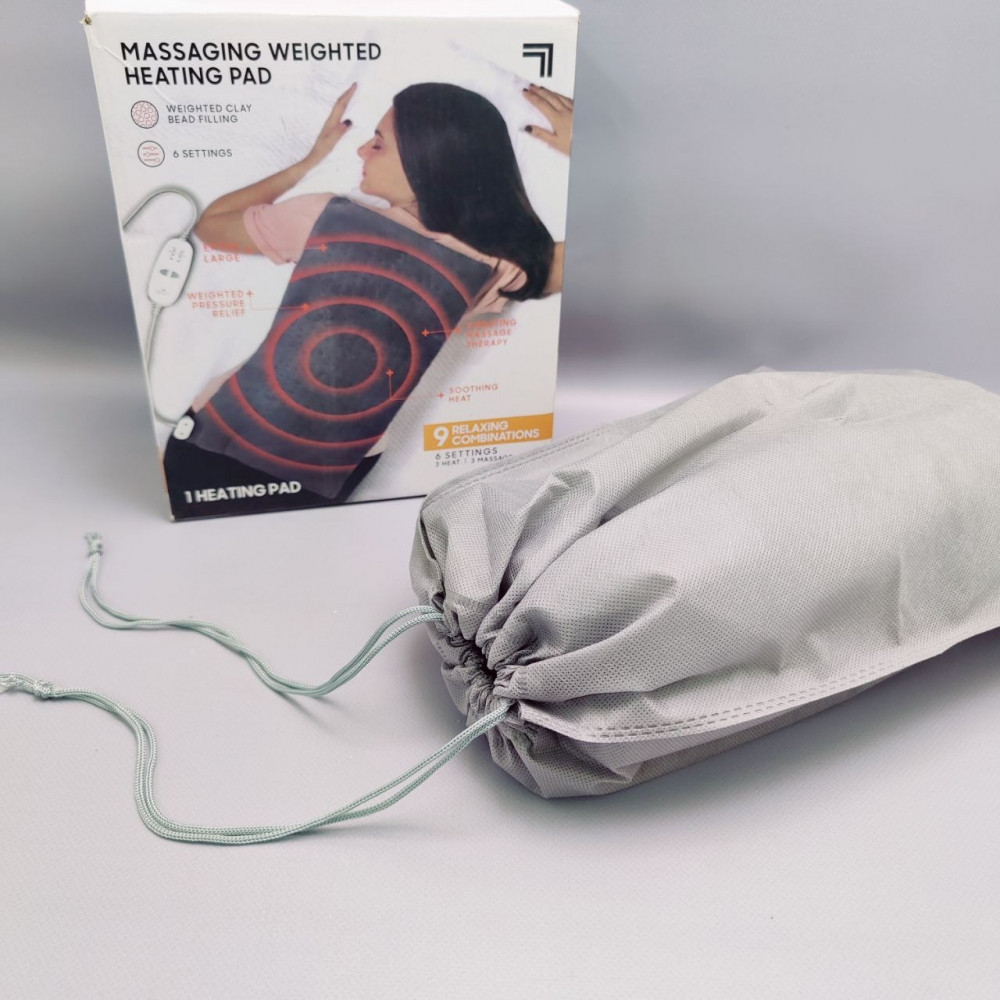 Массажирующая электрогрелка Massaging Weighted Heating Pad (3 уровня тепла, 3 режима массажа, 9 комбинаций, - фото 9 - id-p207882080
