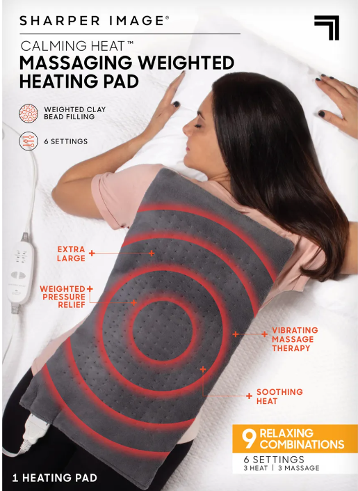 Массажирующая электрогрелка Massaging Weighted Heating Pad (3 уровня тепла, 3 режима массажа, 9 комбинаций, - фото 9 - id-p207882140