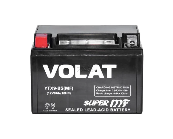 Аккумулятор VOLAT (9 Ah) 135 A, 12 V Прямая, L+ YTX9-BS YTX9-BS(MF)