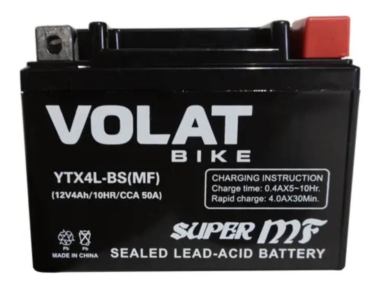 Аккумулятор VOLAT (4 Ah) 50 A, 12 V Обратная, R+ YTX4L-BS YTX4L-BS (MF) - фото 1 - id-p207888353