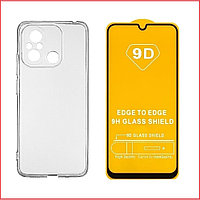 Чехол-накладка + защитное стекло 9D для Xiaomi Redmi 12C / Redmi 11A