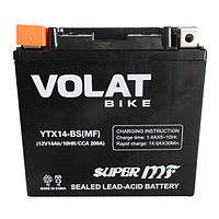 Аккумулятор VOLAT (14 Ah) 200 A, 12 V Прямая, L+ YTX14-BS YTX14-BS (MF)