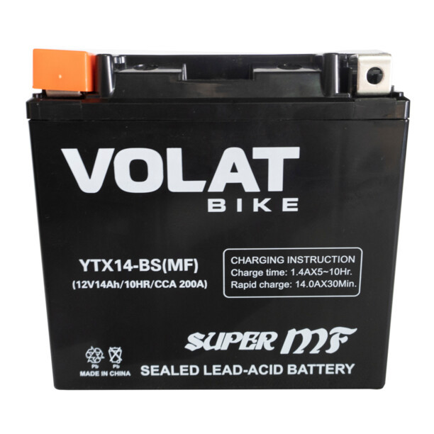 Аккумулятор VOLAT (14 Ah) 200 A, 12 V Прямая, L+ YTX14-BS YTX14-BS (MF) - фото 1 - id-p207889161