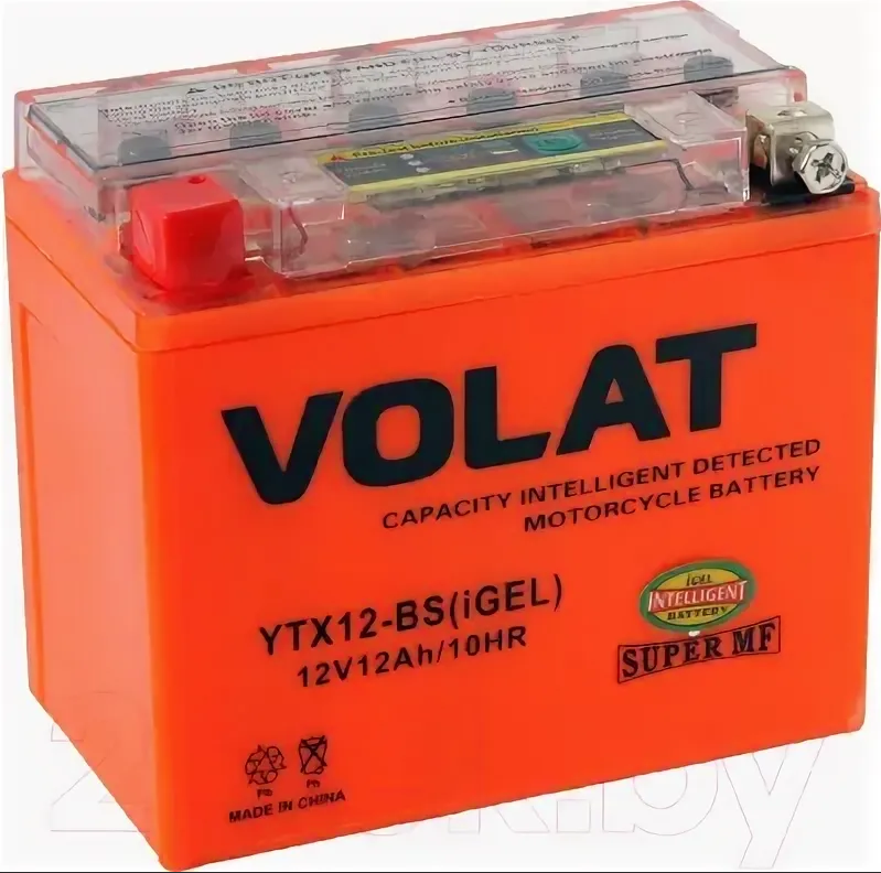 Аккумулятор VOLAT (12 Ah) 150 A, 12 V Прямая, L+ YTX12-BS YTX12-BS (iGEL)