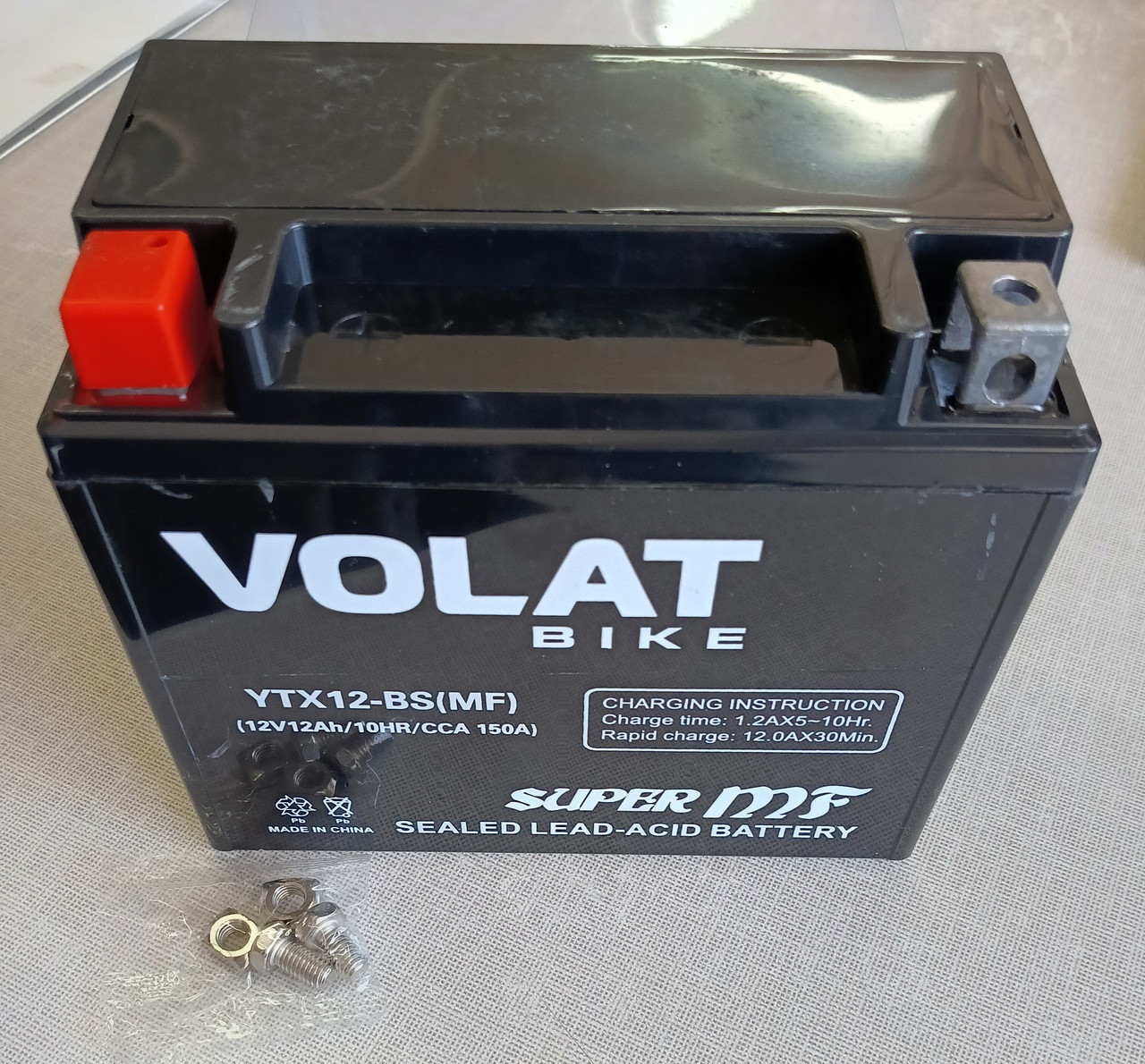 Аккумулятор VOLAT (12 Ah) 150 A, 12 V Прямая, L+ YTX12-BS YTX12-BS (MF)