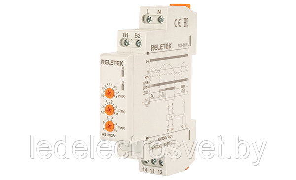 Реле контроля тока RS-MI5A, однофазное, In=5A(0.5_5A), 1CO, 8A(250VAC), 230VAC, Imax, Ton/off 1_6s/0.5_10s - фото 1 - id-p207894530