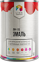 Эмаль ПФ-115 вишневая "LIDA", 1.0 кг/48722