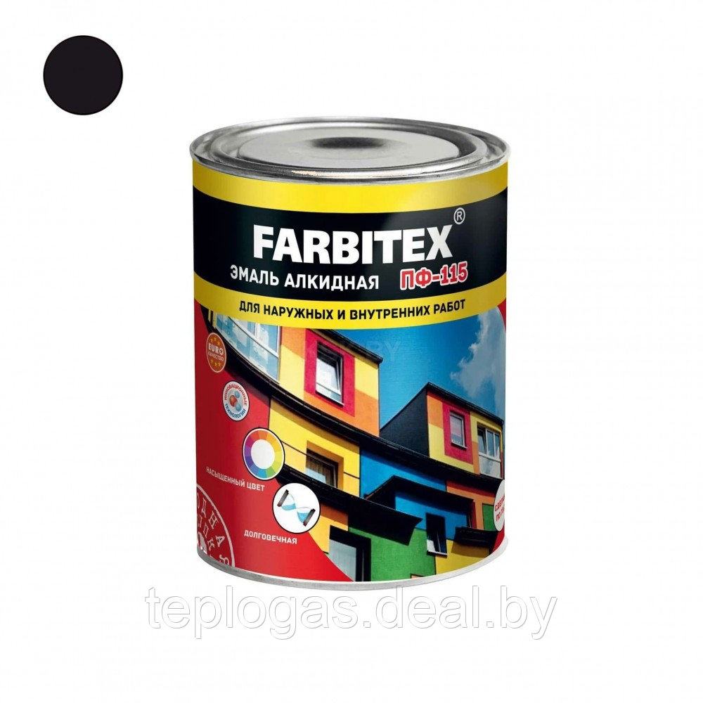 Эмаль ПФ-115 Farbitex черный/4300006010