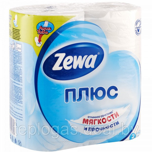 Туалетная бумага 4рул 2-слойн. "ZewaПлюс" белая - фото 1 - id-p207902122