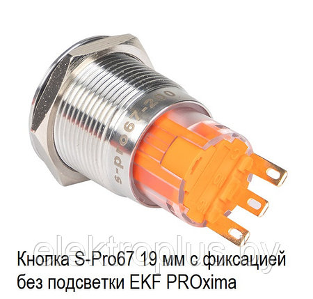 Кнопка S-Pro67 без подсветки  с фиксацией с кольцом D=19 мм IP67 EKF PROxima, фото 2