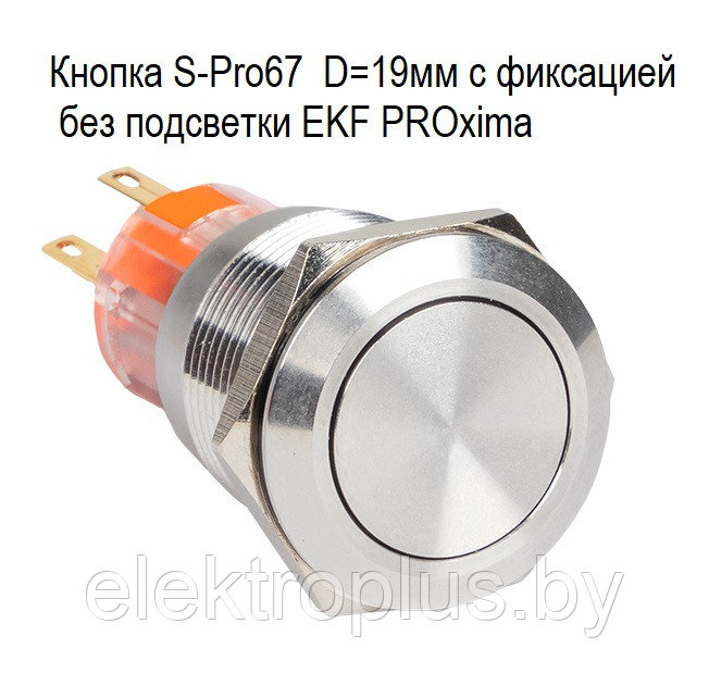 Кнопка S-Pro67 без подсветки с фиксацией с кольцом D=19 мм IP67 EKF PROxima - фото 1 - id-p207910325