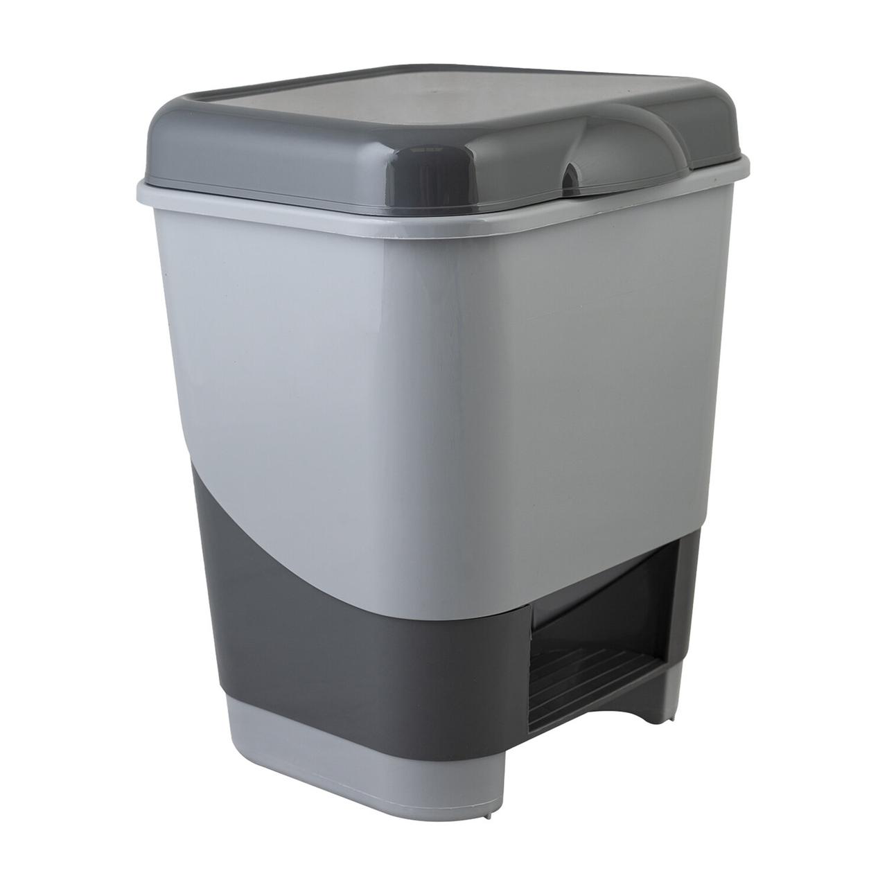 Ведро-контейнер 20л с педалью, для мусора 43х33х33см, цвет серый/графит - фото 1 - id-p207919720