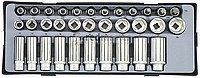 Набор головок 3/8" 13-24 мм. 33пр. 6гр. и бит-головок торкс Т8-Т60 Force T3331