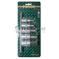 Набор головок-бит HEX, 1/2", 5пр на планке Force 4056