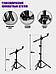 Стойка для микрофона напольная подставка штатив микрофонный с держателем журавль, фото 5