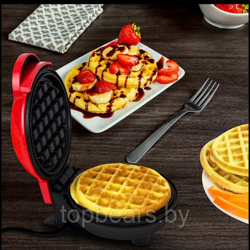 Мини - вафельница для венских и бельгийских вафель Mini Maker WAFFLE 350W Мятный - фото 3 - id-p207942161