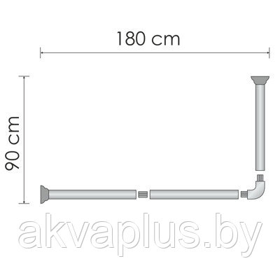 Карниз для ванны Wasserkraft Elbe SC-729018 черный угловой - фото 2 - id-p207945324