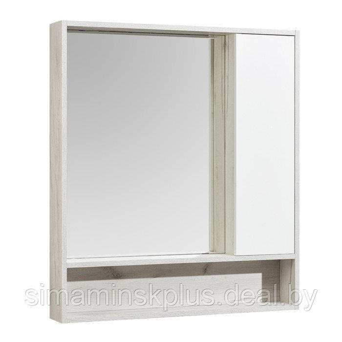 Зеркальный шкаф Aquaton Флай 80» цвет белый, дуб крафт - фото 1 - id-p207965797