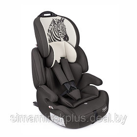 Автокресло Siger Стар Isofix Lux, группа I/II/III, зебра серый, бежевый