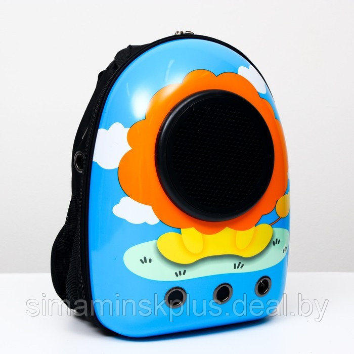 Рюкзак для переноски животных "Лев", с окном для обзора, 32 х 25 х 42 см, голубой - фото 8 - id-p207963643