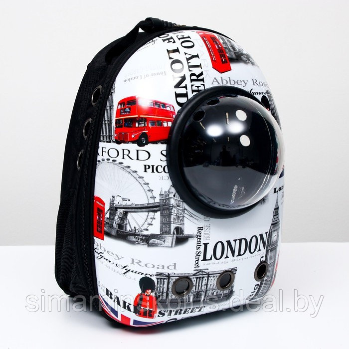 Рюкзак для переноски животных "Лондон", с окном для обзора, 32 х 25 х 42 см - фото 1 - id-p207963647