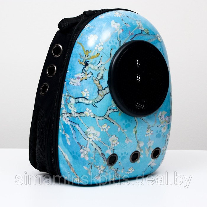 Рюкзак для переноски животных "Лапки", с окном для обзора, 32 х 25 х 42 см, голубой - фото 7 - id-p207963652