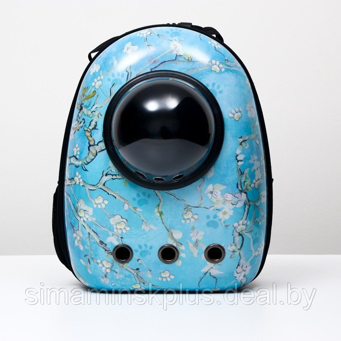 Рюкзак для переноски животных "Лапки", с окном для обзора, 32 х 25 х 42 см, голубой - фото 10 - id-p207963652