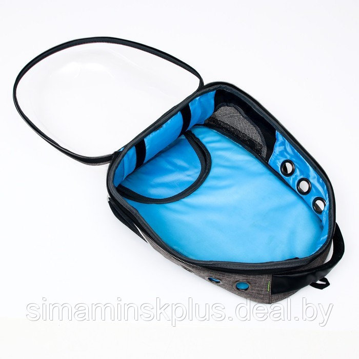 Рюкзак для переноски животных прозрачный, 31 х 28 х 42 см, голубой - фото 7 - id-p207963660