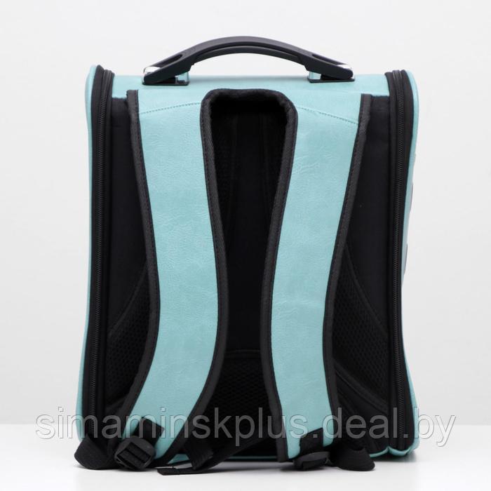 Рюкзак для переноски животных "Элеганс", с окном для обзора, 32 х 18 х 37 см, бирюзовый - фото 3 - id-p207963663