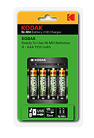 Зарядное устройство для аккумуляторов Kodak USB Overnight charger with 4 x 1100 mAh [K4AA/AAA] (6/48/1008)