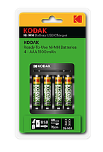Зарядное устройство для аккумуляторов Kodak USB Overnight charger with 4 x 1100 mAh [K4AA/AAA] (6/48/1008)