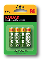 Аккумуляторы NiMH (никель-металлгидридные) Kodak HR6-4BL 2600mAh [KAAHR-4] (80/640/15360)