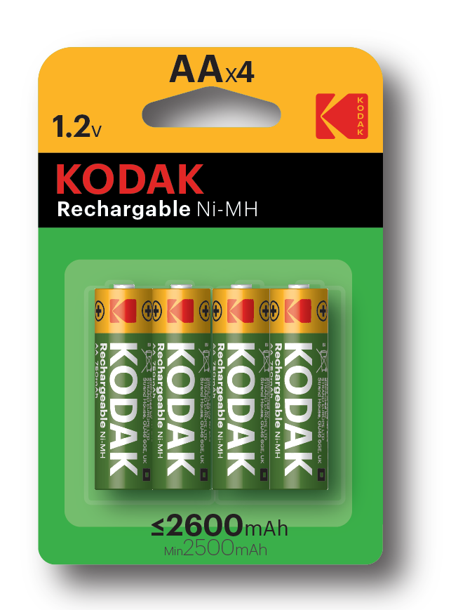 Аккумуляторы NiMH (никель-металлгидридные) Kodak HR6-4BL 2600mAh [KAAHR-4] (80/640/15360) - фото 1 - id-p207949481