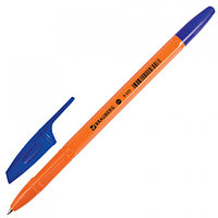 Ручка шариковая BRAUBERG, корпус оранжевый, узел 0,7мм, линия 0,35мм, синяя, 142409