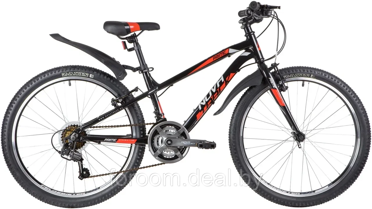 Велосипед 24 Novatrack PRIME (18-ск.) (ALU рама) ЧЕРНЫЙ (рама 13) BK20, 24AHV.PRIME.13BK20