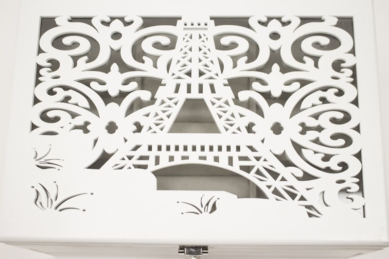 Шкатулка для украшений "ПАРИЖ" деревянная белая 15,5x26x18 см - фото 7 - id-p207969064