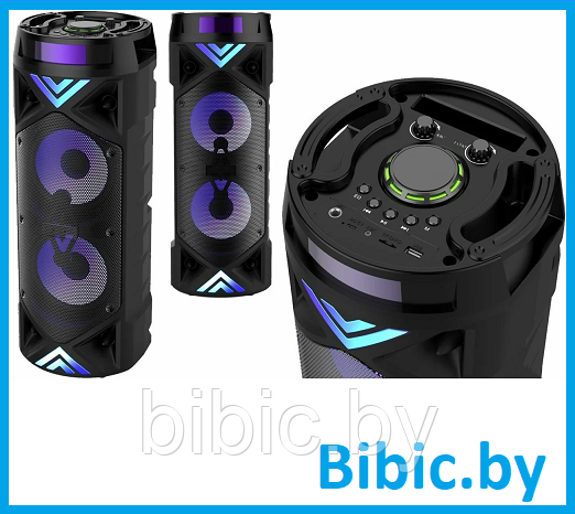 Портативная колонка BT SPEAKER ZQS-6201 Беспроводная акустическая с микрофоном и пультом, с подсветкой и радио - фото 1 - id-p207969510