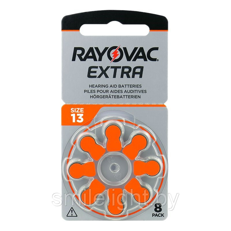 Батарейка для слуховых аппаратов Rayovac Extra 13, блистер 8 (Воздушно-цинковая)