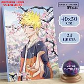 Картина по номерам на холсте с подрамником "Самурай в сакуре", 40х50 см