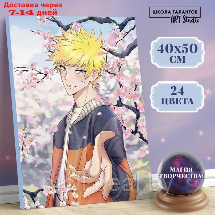 Картина по номерам на холсте с подрамником "Самурай в сакуре", 40х50 см - фото 1 - id-p207941466
