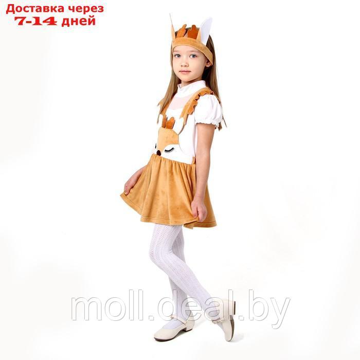 Карнавальный костюм Олененок,сарафан,головной убор с рожками,плюш,р-р28,р98-104