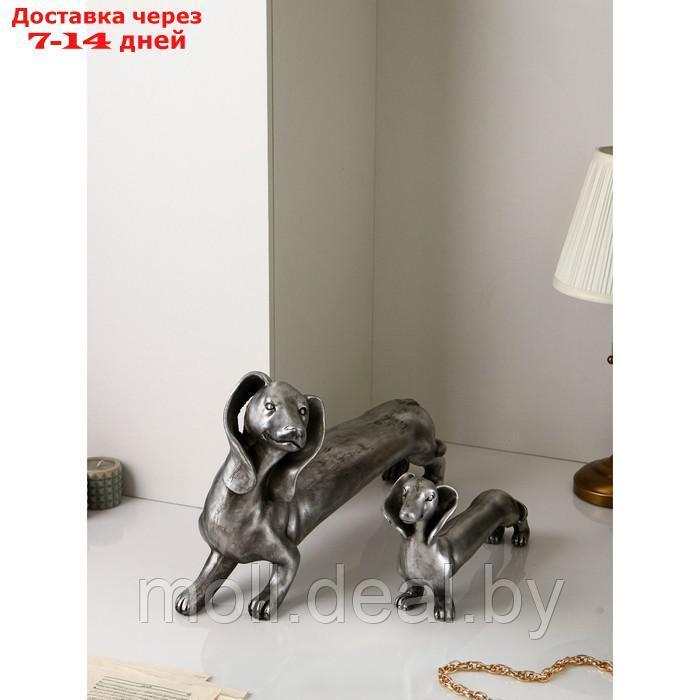 Набор Фигур "Такса", полистоун, 35 см, серебро, Иран - фото 1 - id-p207941823