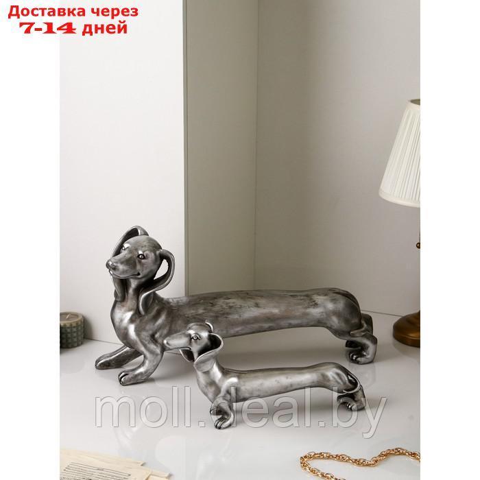 Набор Фигур "Такса", полистоун, 35 см, серебро, Иран - фото 2 - id-p207941823