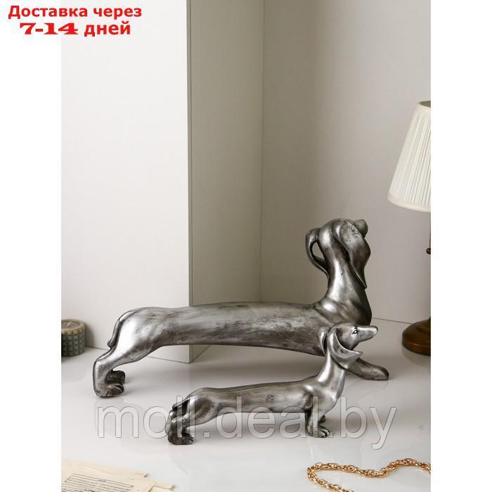Набор Фигур "Такса", полистоун, 35 см, серебро, Иран - фото 4 - id-p207941823