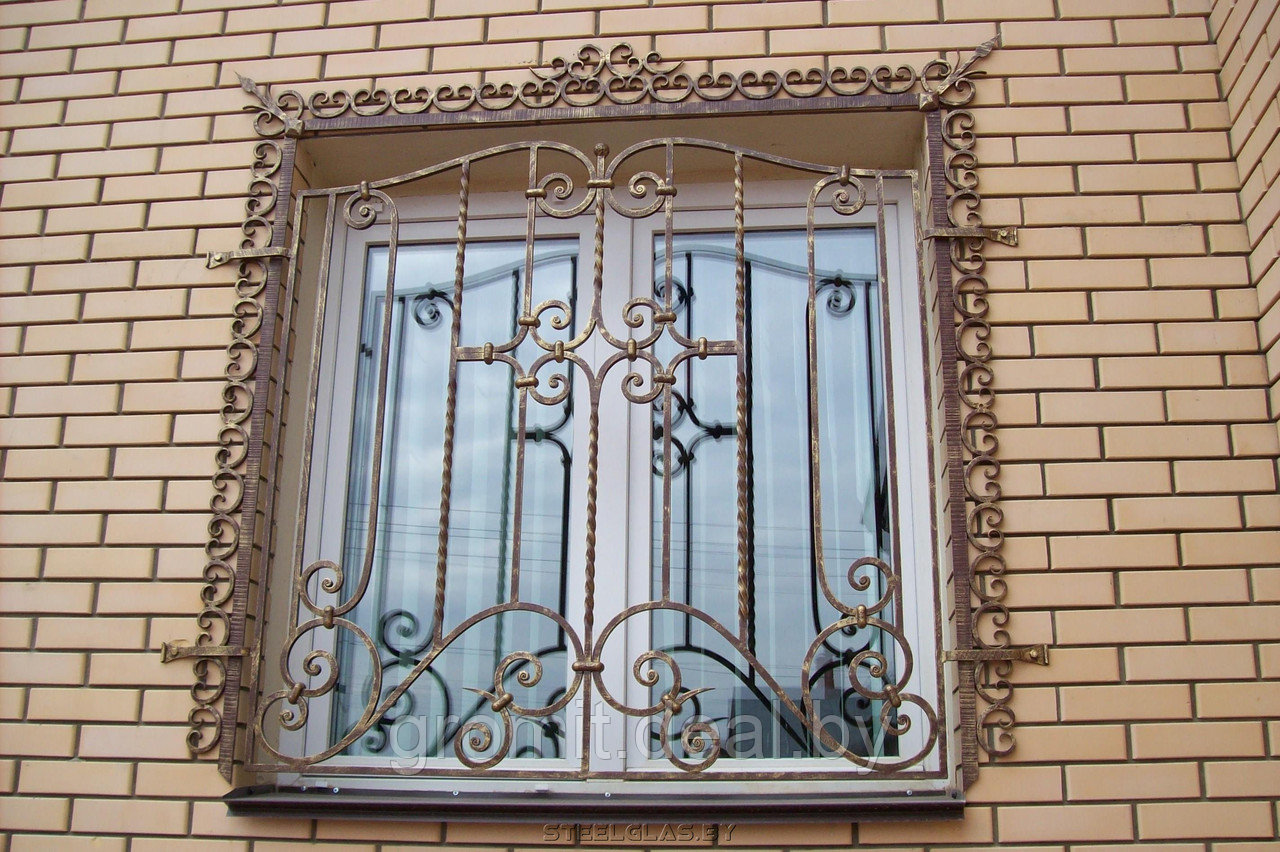 Решетка на окно кованая РО-35К - фото 1 - id-p207976371