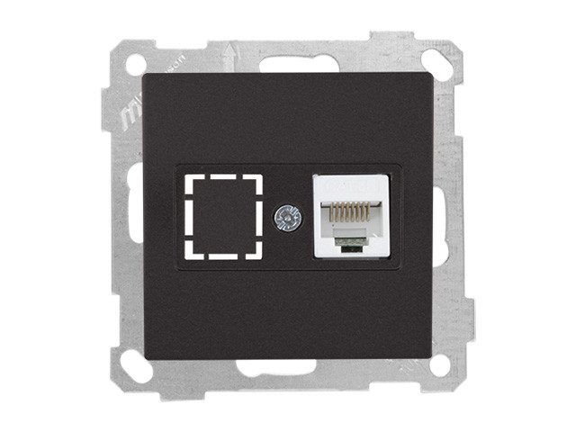 Розетка компьютерная 1xRJ45 (Cat5e, скрытая, без рамки) черная, DARIA, MUTLUSAN ((RJ 45) 8-pin, соединения - фото 1 - id-p207573020