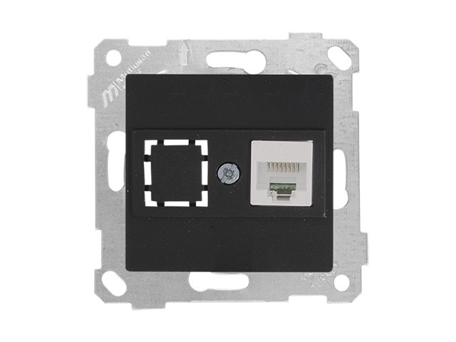 Розетка компьютерная 1xRJ45 (Cat5e, скрытая, без рамки) черная, RITA, MUTLUSAN - фото 1 - id-p207571098