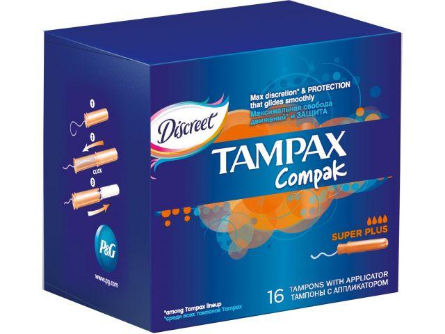 Тампоны Compac Super Plus 16 шт. Tampax - фото 1 - id-p207565806