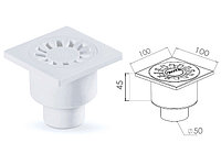 Сливной трап вертикальный D 50 решетка пласт. 100х100 мм, NOVA